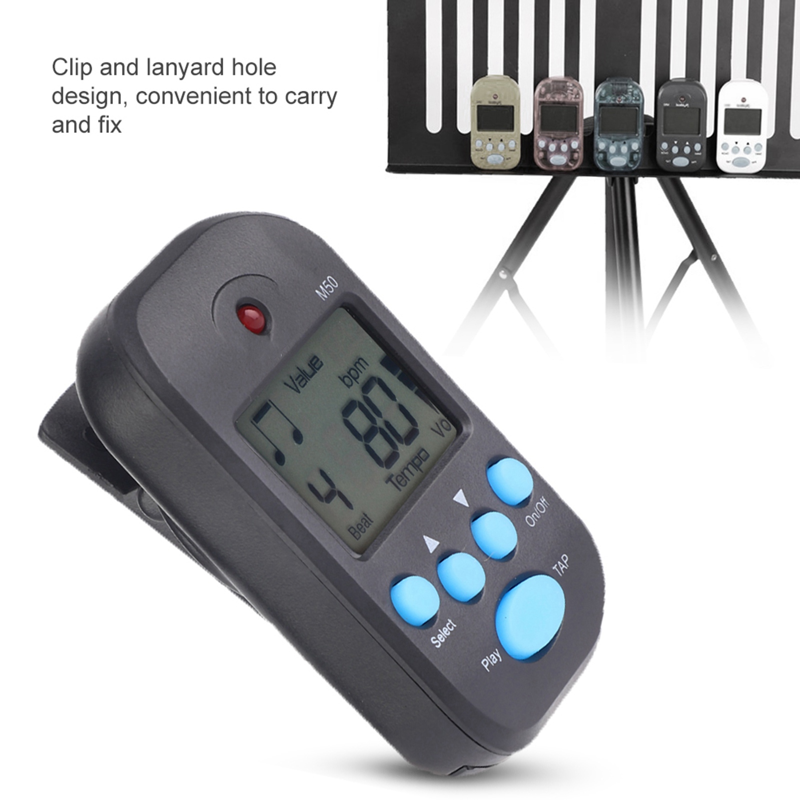 Metronome Digital - Мини-метрон профессиональный клипса ЖК-цифровой ритм-метрон для
