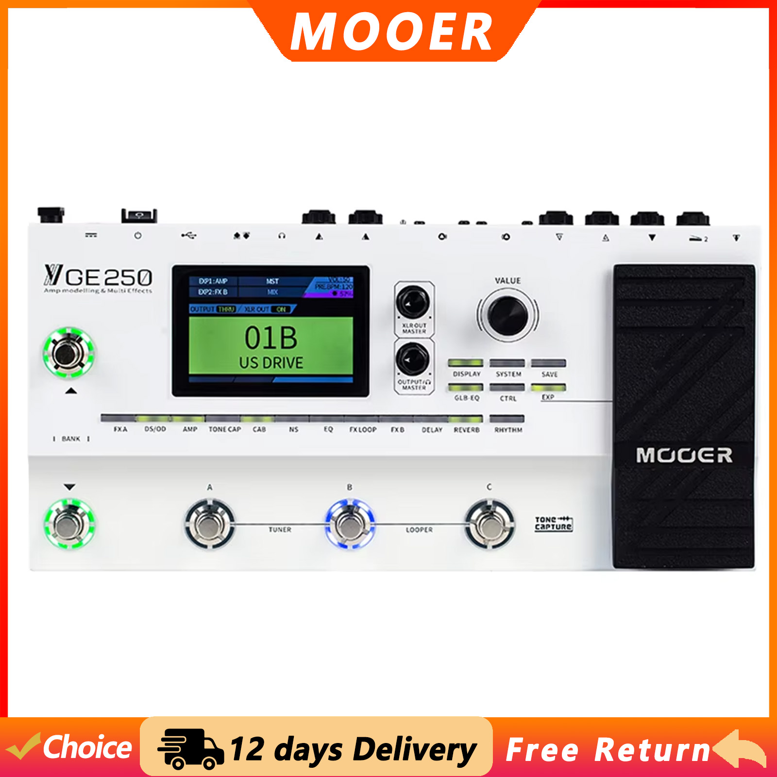 Looper Pedal Guitar - Мультиэффектный процессор для гитары MOOER GE250
