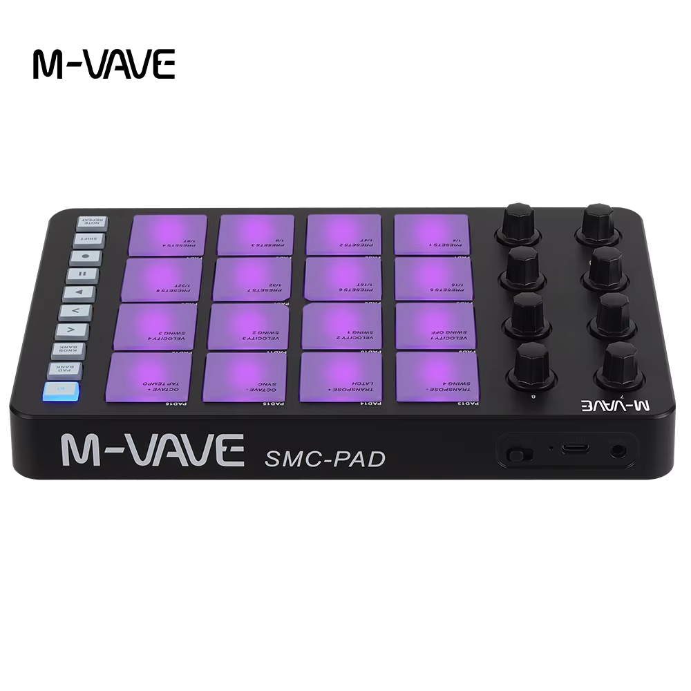 Midi Controller Pad - M-VAVE SMC-PAD MIDI-контроллер черного цвета, 16