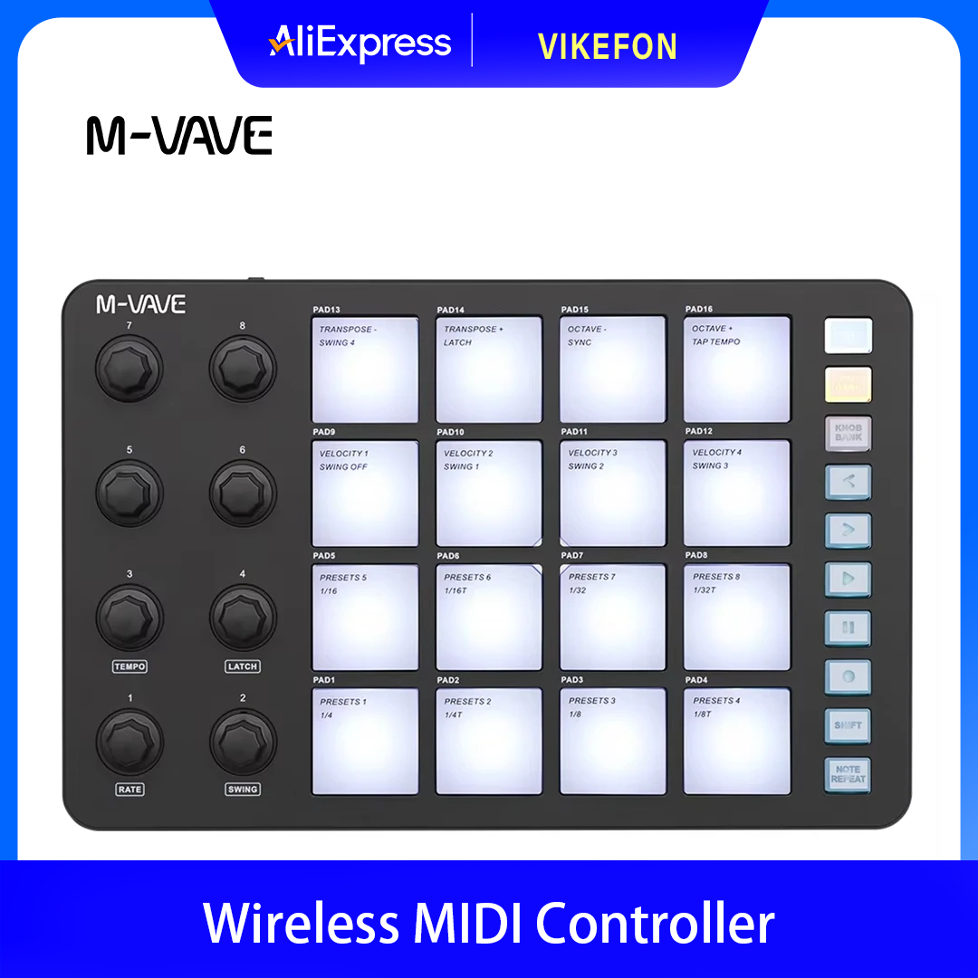 Беспроводной MIDI-контроллер M – обзор и цена Midi Controller Pad