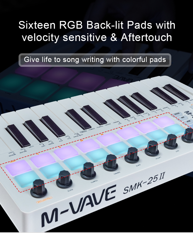 M-VAVE SMK-25 II MIDI Pad Конт – обзор и цена Midi Controller Pad