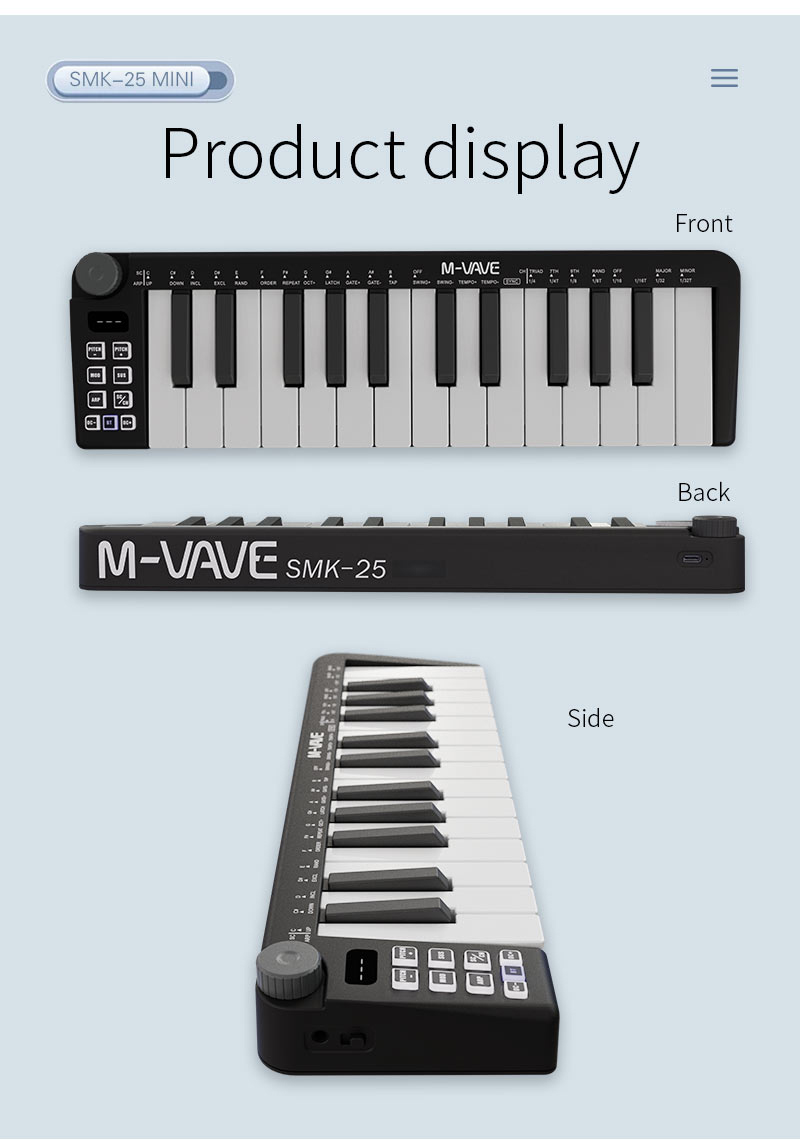 M-VAVE-Mini Teclado MIDI Recar – обзор и цена Midi Controller Pad