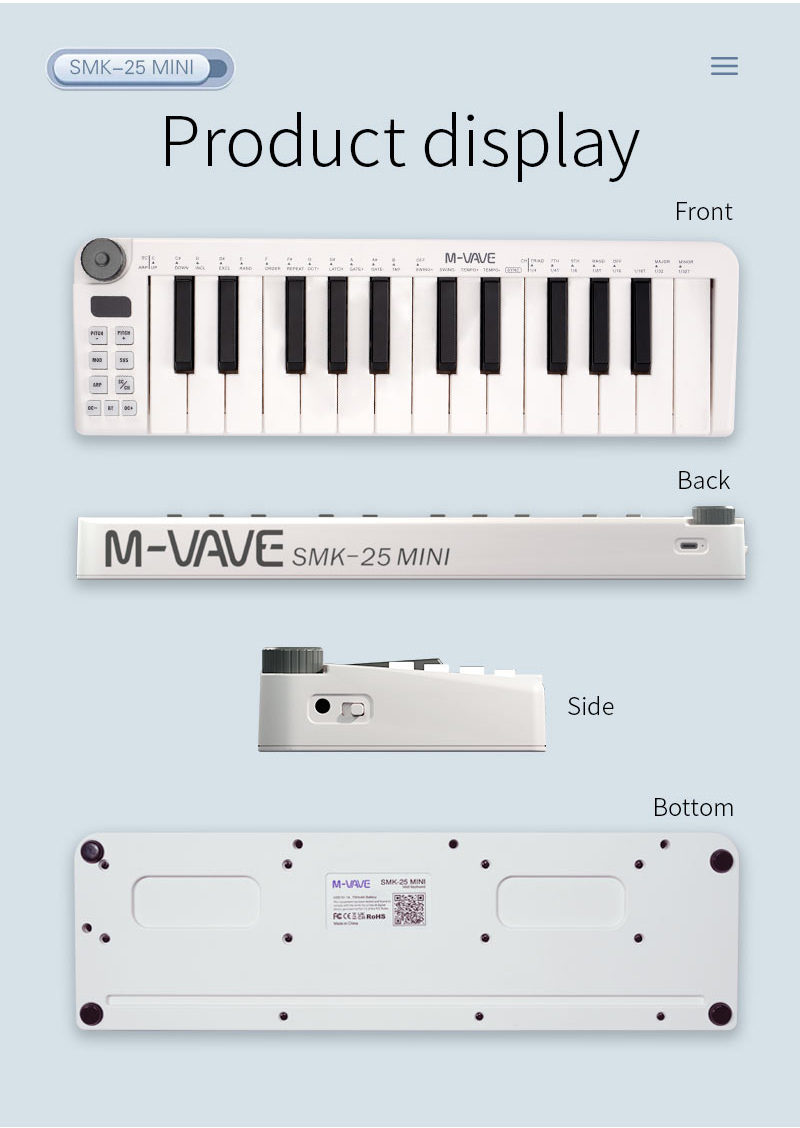 M-VAVE-Mini Teclado MIDI Recar – обзор и цена Midi Controller Pad