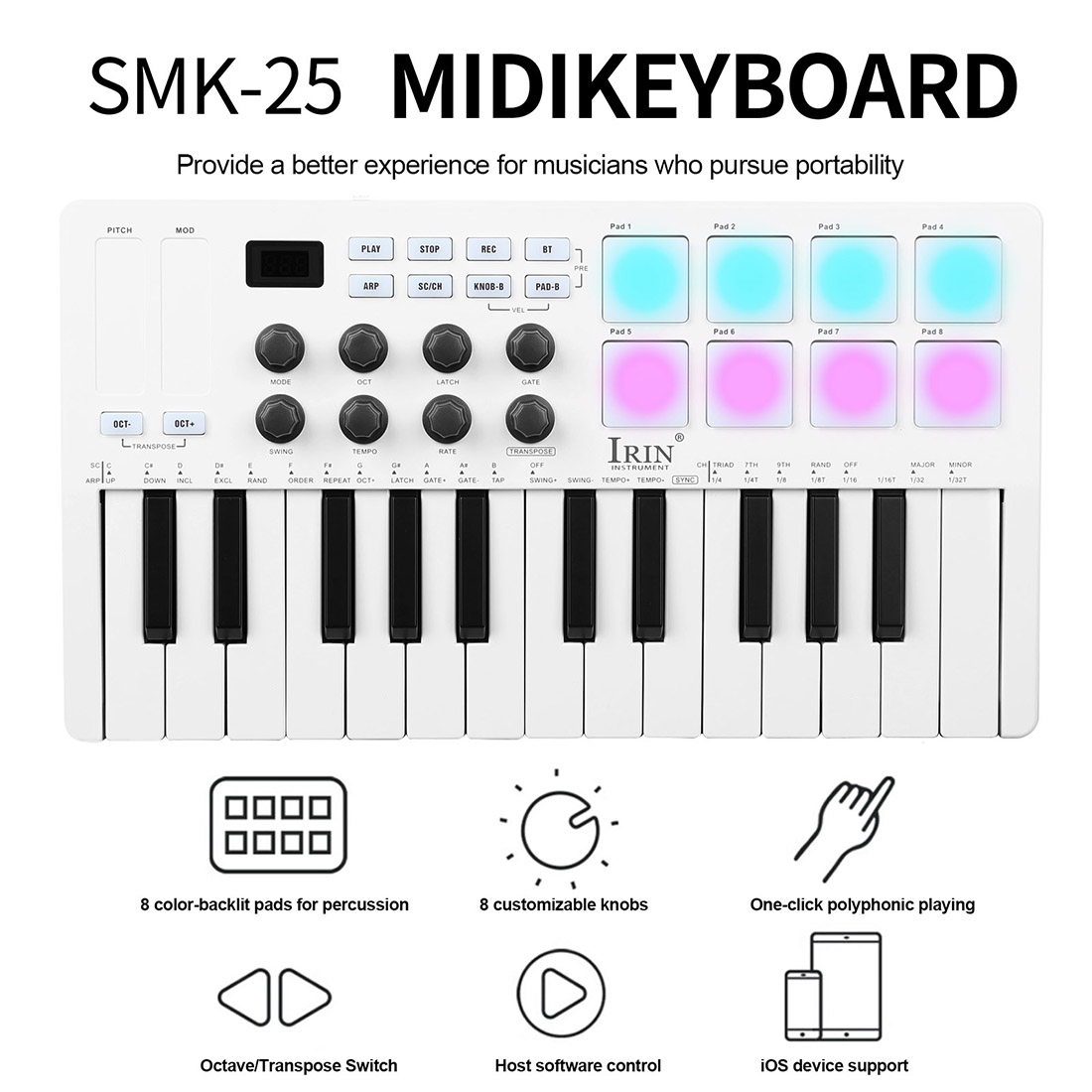 Портативный MIDI-контроллер SM – обзор и цена Midi Controller Pad